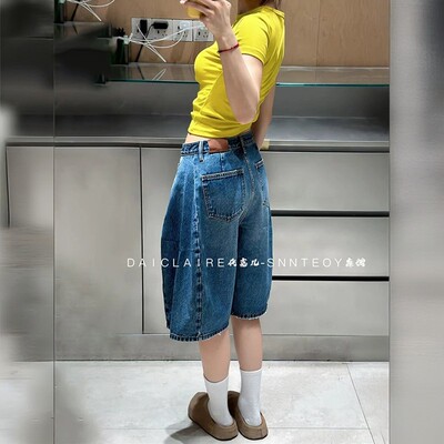 代嘉儿夏薄款99601五分牛仔中裤