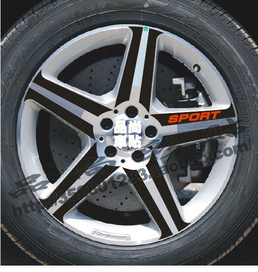 奔驰ML350轮毂贴 ML400 SL350 专用轮毂碳纤维贴纸 改装轮毂贴