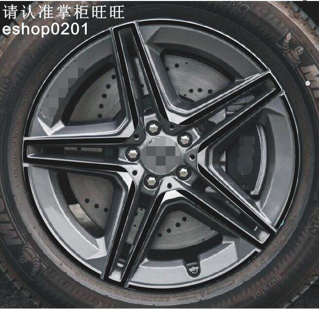 奔驰GLE级轮毂贴 GLE350 GLE450 专用轮毂碳纤维贴纸改装轮毂车贴