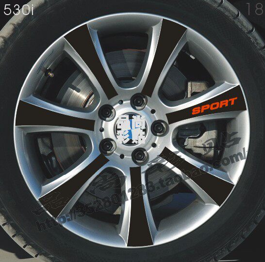 5系 530i 轮毂贴 530i 专用轮圈碳纤维贴纸 改装轮毂车贴A款包邮