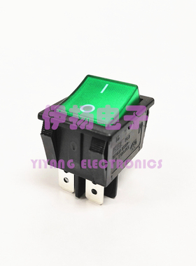 台湾RLEIL进口船型开关 RL2-3 绿色带灯 4脚2档 30X22 KCD4-201款