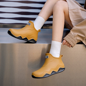 男雨靴女成人厚底耐磨胶鞋 时尚 女士厨房水鞋 短筒防水防滑雨鞋 新款