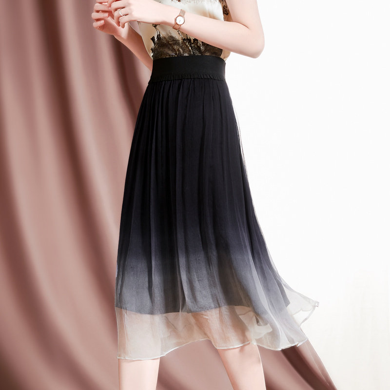 Real silk black skirt 2022 new pattern fashion Western style Paige Show thin printing mulberry silk skirtin the Women's clothing/Boutique , Skirts  category - from Buy2taobao.com to provide professional Taobao agent buy service