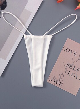 欧美细带丁字裤女低腰无痕薄款牛奶丝运动健身瑜伽火辣性感t裤