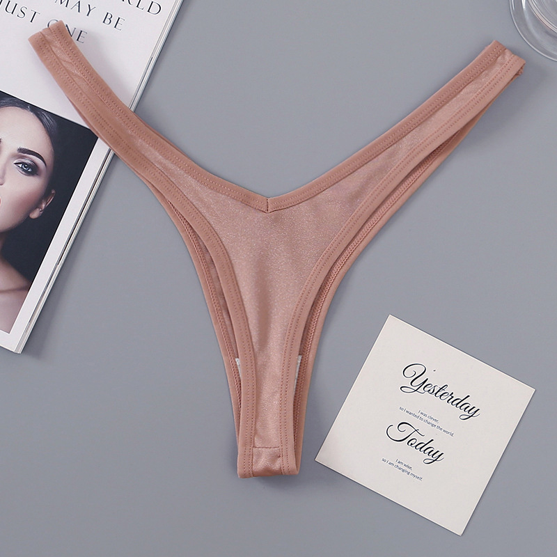 深v高开叉丁字裤女低腰瑜伽t裤