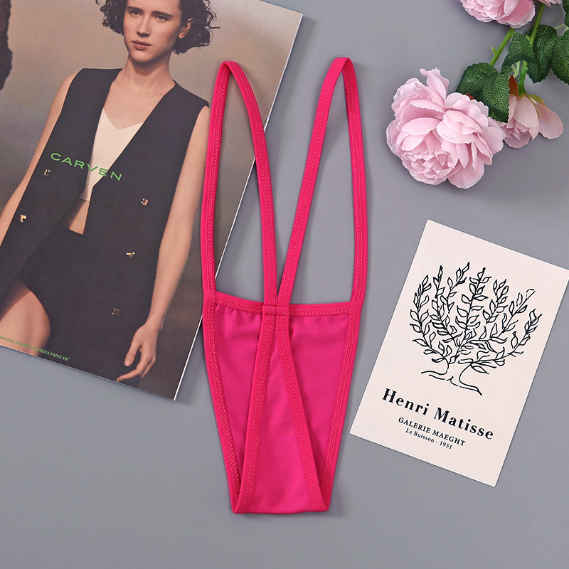 欧美性感细带丁字裤女低腰冰丝