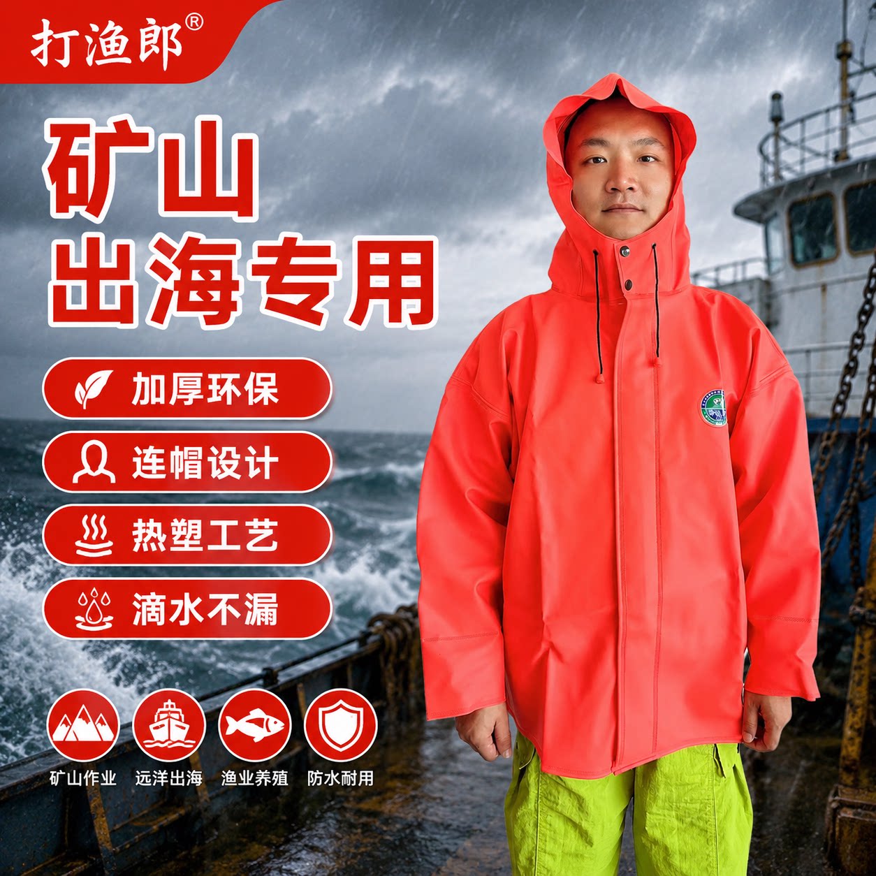加厚雨衣矿山打渔郎雨衣防水分体养殖水产渔民矿工耐磨加厚
