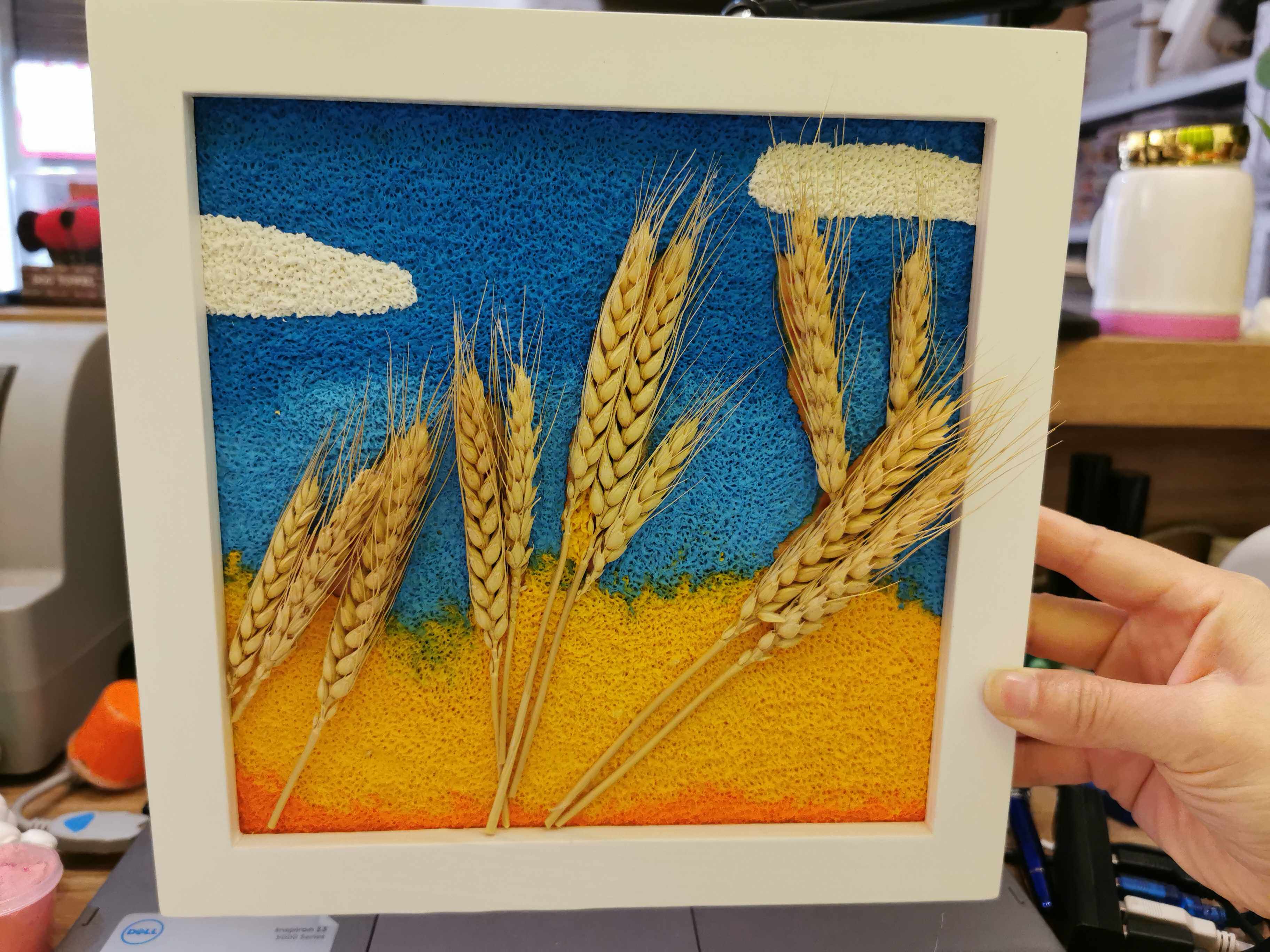 fmandy|纸浆画手工diy材料客厅装饰画立体卧室包邮定制大麦寓意画