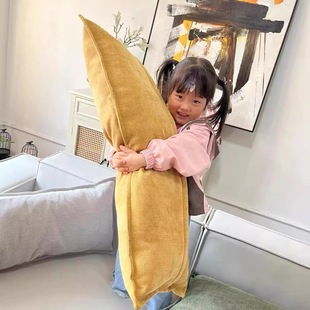 棉麻沙发腰枕长条抱枕多巴胺头枕长方形靠枕腰部支撑客厅靠背垫套