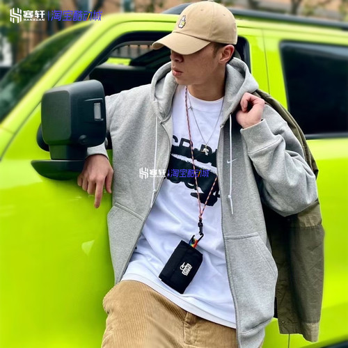 Nike耐克刺绣logo小勾秋冬男针织连帽加绒保暖运动外套623451-063