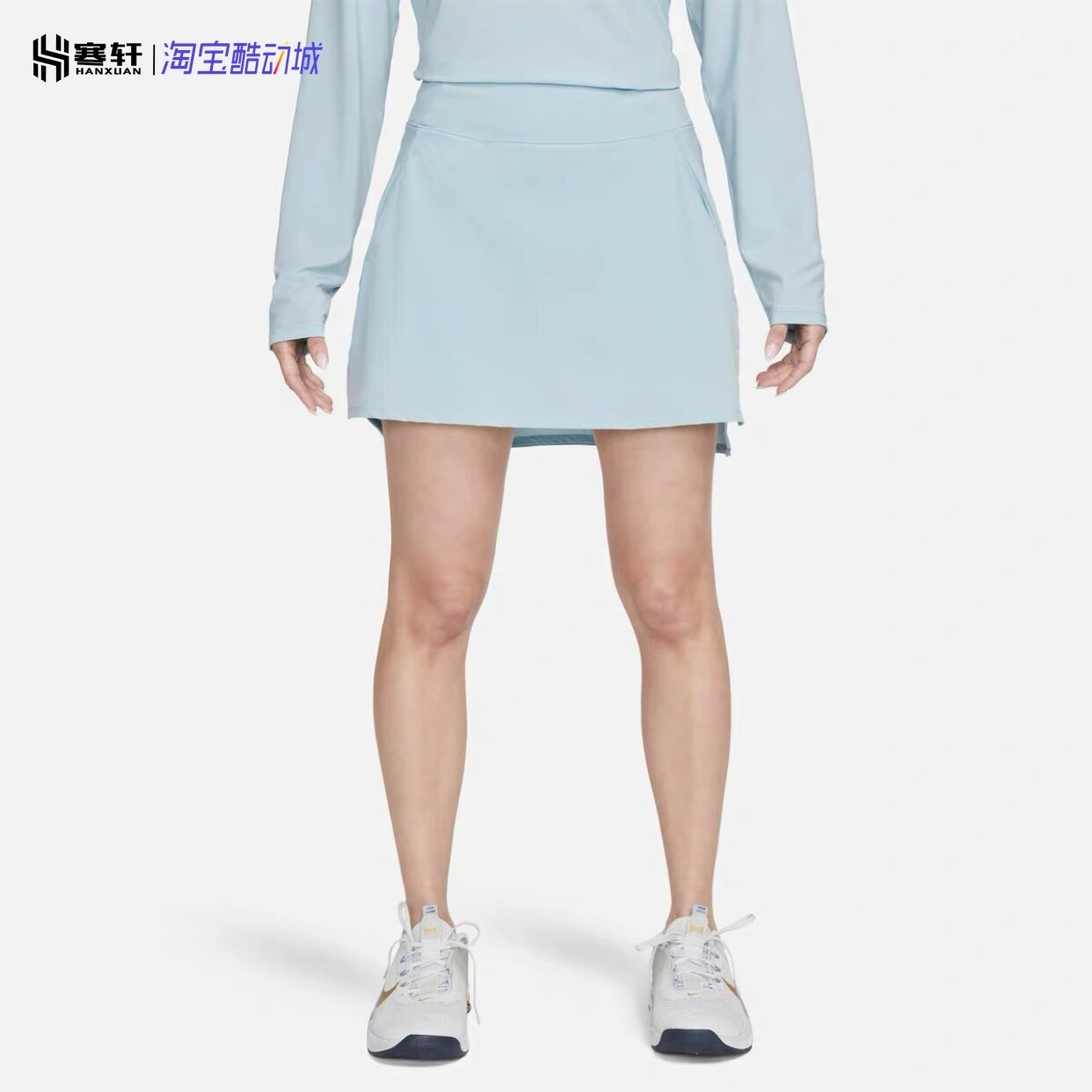 Nike/耐克夏季新款女子速干中腰训练裤裙内衬运动拼接 DV9456-442