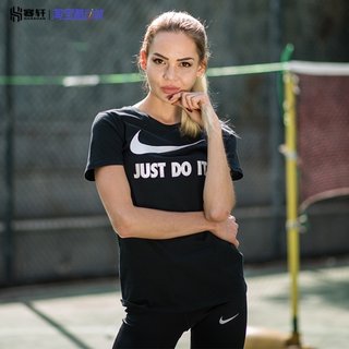 Nike耐克女子夏季圆领logo运动休闲透气舒适短袖T恤 CW3177-010