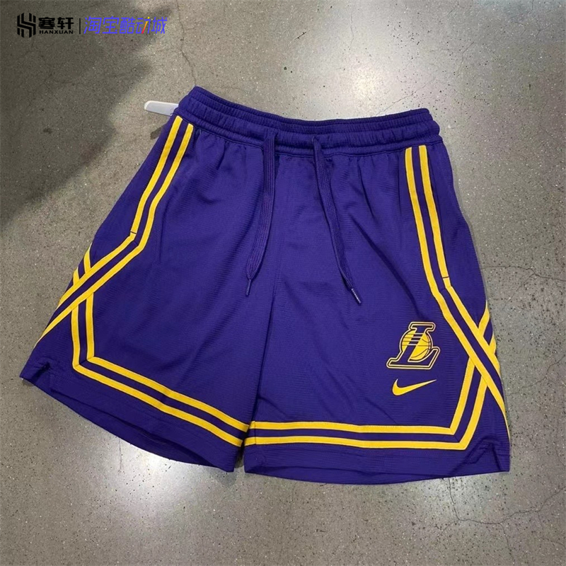 Nike耐克女子洛杉矶湖人篮球运动训练宽松透气网眼短裤DR2369-504