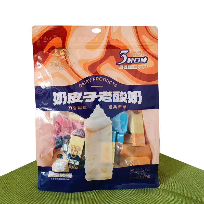 图腾牧场奶皮子老酸奶独立包装原味无蔗糖草莓味内蒙特产零食休闲
