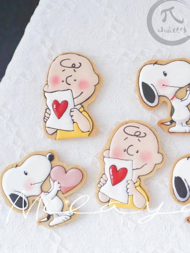 惠子老师史努比糖霜饼干模具查理卡通情人节爱心烘焙家用白色美式
