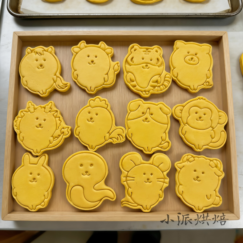 自嘲熊卡通十二生肖饼干模具石塑黏土冰箱贴印模烘焙家用工具