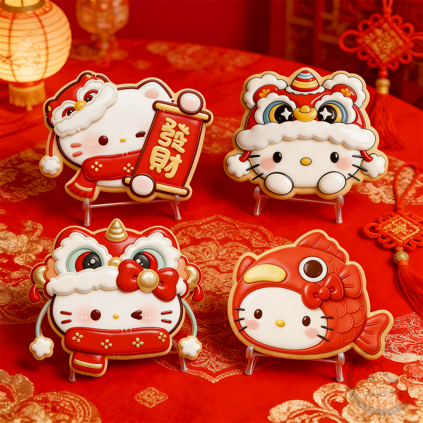 新年KT猫糖霜卡通饼干模具kitty招财猫DIY翻糖烘焙工具黄油印模