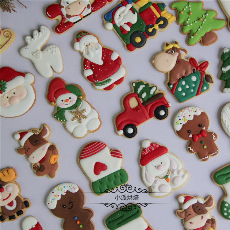 晴子老师出品圣诞节姜饼小人圣诞糖霜饼干卡通diy手工饼干印模