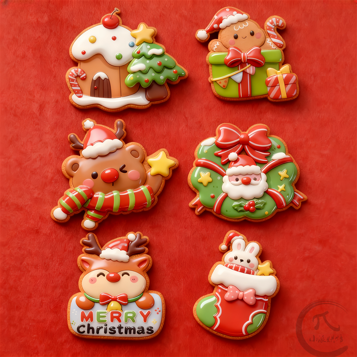 INS圣诞节姜饼人卡通糖霜饼干模具花环圣诞老人麋鹿DIY烘焙印模