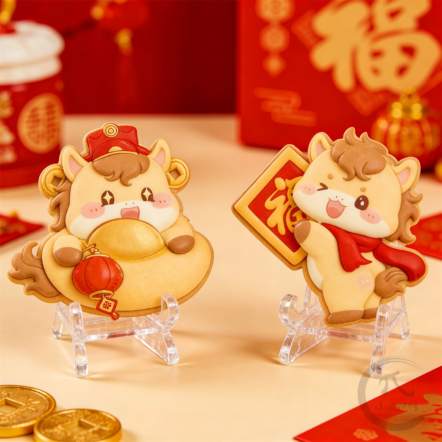 2026马年大吉卡通糖霜饼干模具元宝钱币财神翻糖曲奇烘焙印模工具