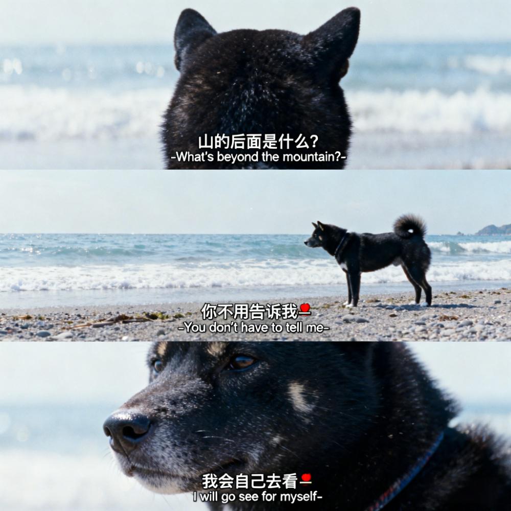 山的后面是什么你不用告诉我三宫格胶片写真海边氛围感AI生成适用
