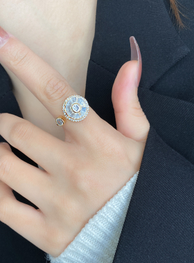 旋转戒指超闪锆石轻奢