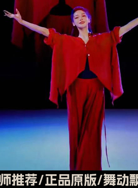 夏辉同款如愿舞蹈服我和我的祖国衬衫红色轻薄现代舞宽松阔腿裤装