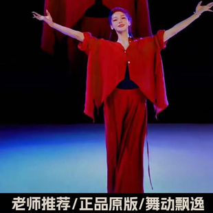 夏辉同款如愿舞蹈服我和我的祖国衬衫红色轻薄现代舞宽松阔腿裤装