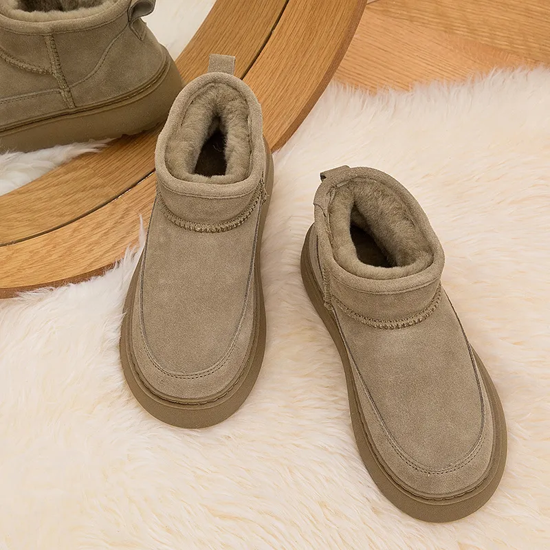 ce羊皮毛一体雪地靴女冬季2025新款加绒加厚东北防滑保暖牛皮棉鞋,女鞋,时尚雪地靴,淘宝优惠券,粉丝福利购,淘宝优惠卷