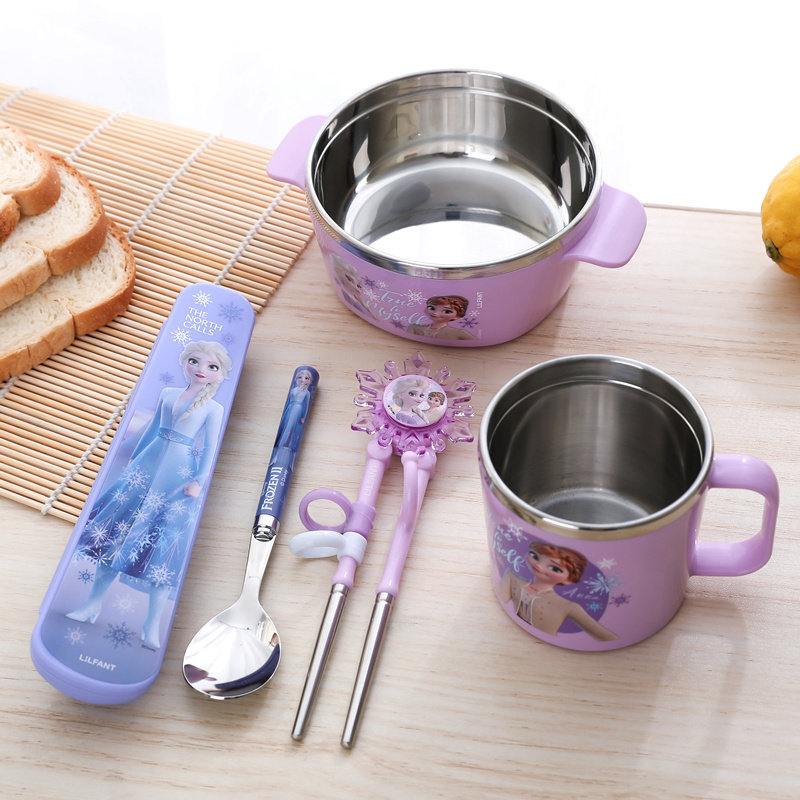 韩国冰雪奇缘2儿童碗304不锈钢婴儿外带勺叉餐具套装宝宝学吃饭碗,婴童用品,儿童餐具,淘宝优惠券,粉丝福利购,淘宝优惠卷