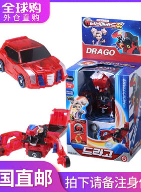 韩国版盟卡mecard巨龙车神DRAGO魔幻对决汽车玩具男孩变形机器人