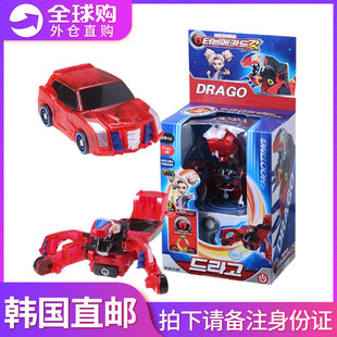 韩国版盟卡mecard巨龙车神DRAGO魔幻对决汽车玩具男孩变形机器人
