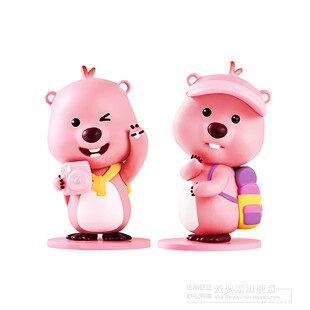 Loopy玩偶桌面摆件小海狸露比盲盒周边圣诞新年礼物 韩国Zanmang