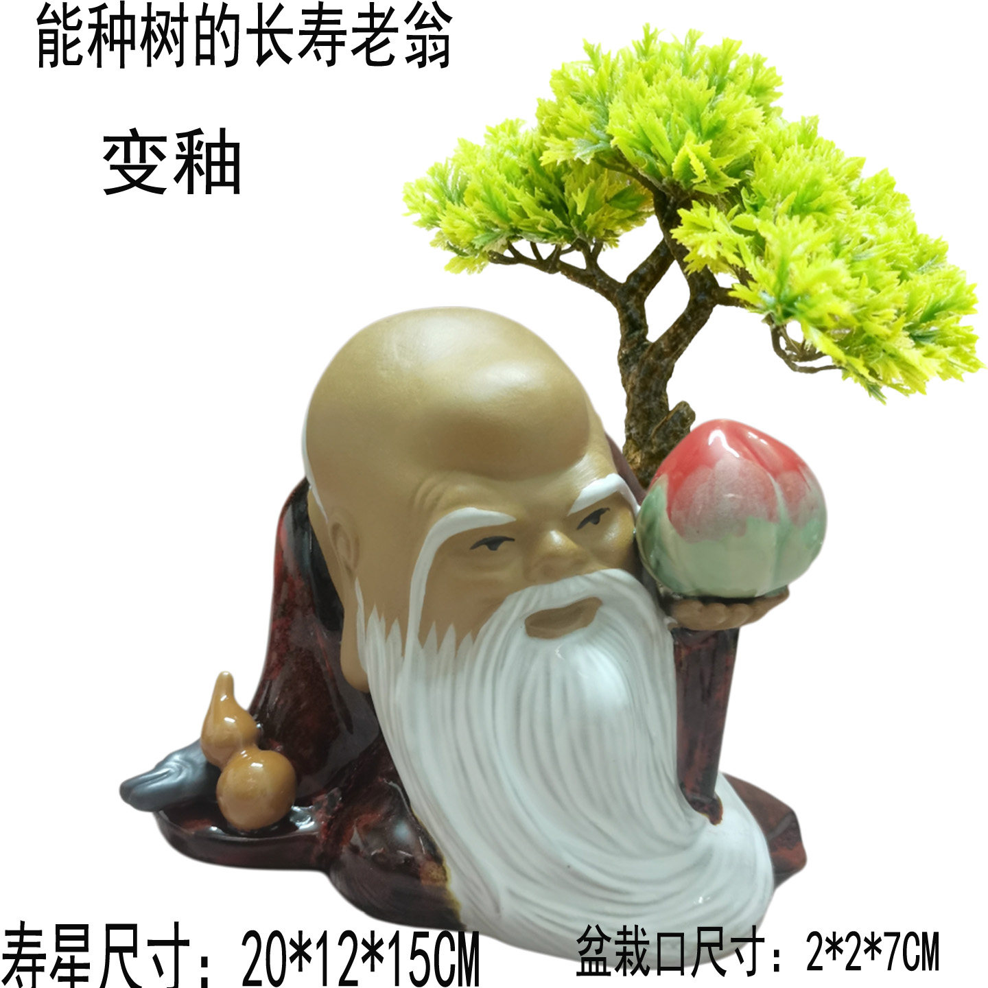 陶瓷寿星摆件盆栽创意多肉花盆图片