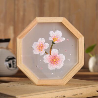 手工diy刺绣绣魁纱摆件