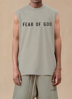 正品FOG FEAR OF GOD第八季压胶无袖T恤高街潮流夏季背心男女潮牌
