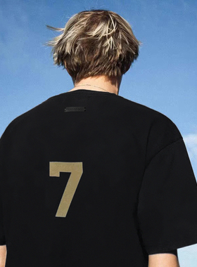 正品主线FOG FEAR OF GOD第七季短袖T恤红色男女美式宽松潮牌夏季