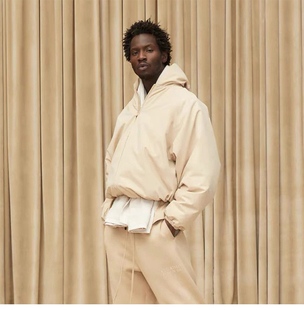 ESSENTIALS羽绒棉服复线连帽棉衣加厚保暖男女正品 潮FOG拉链外套