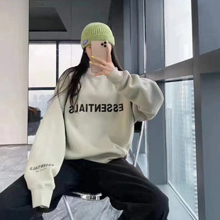 GOD复线Essentials牛油果绿加绒圆领卫衣FOG潮流男女 新款 FEAR