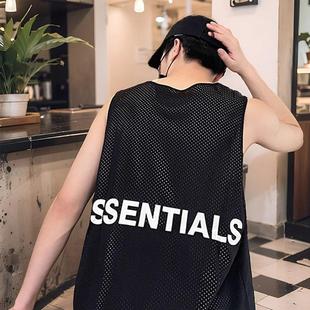 GOD宽松T恤男女 FOG复线ESSENTIALS网眼透气背心美式 高街FEAR