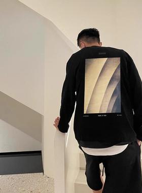 FEAR OF GOD FOG联名三条杠沙丘印花美式潮牌重磅圆领卫衣男秋冬