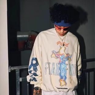 FOG RRR123联名美式 FEAR GOD 潮牌溶解圆领宽松情侣卫衣男 正品