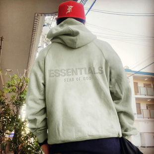 FEAR GOD复线ESSENTIALS压胶加绒连帽卫衣高街男女潮牌宽松FOG