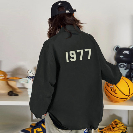 FOG FEAR OF GOD复线ESSENTIALS植绒1977教练夹克外套男女风衣潮