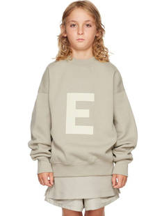 童装 ESSENTIALS圆领卫衣复线高街E字植绒加绒男女儿童FOG潮牌正品