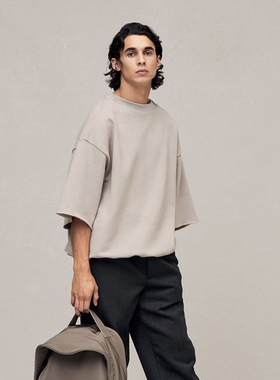 加绒卫衣短袖主线FEAR OF GOD FOG第七季褪色喷砂圆领男女宽松潮