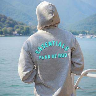 GOD复线ESSENTIALS秋冬拉链连帽卫衣加绒开衫 外套男 FEAR FOG