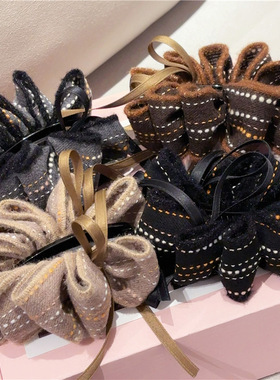 韩国新款高级感多层蝴蝶结后脑勺竖夹马尾夹向下香蕉夹头饰发饰女