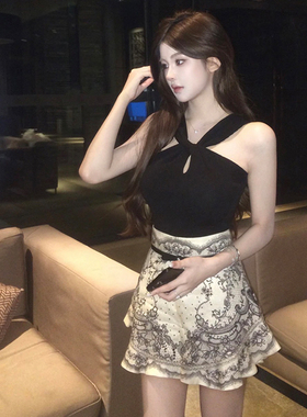 纯欲风上衣裙子套装夏季穿搭一整套女装洋气衣服网红炸街韩系辣妹