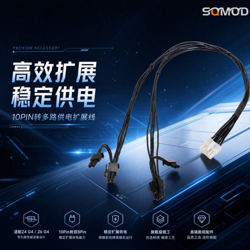 适用HP/惠普 Z4 G4 Z6 G4工作站显卡供电线10针转双6+2Pin 8Pin线